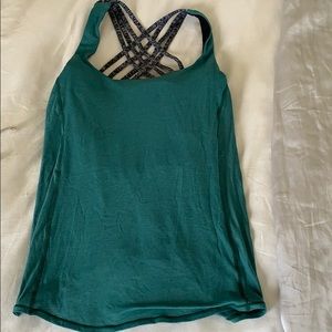 Lululemon Green Cutout Workout Top